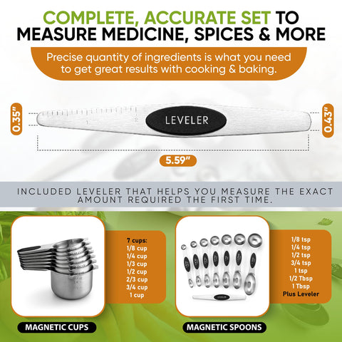 Spring Chef medidores imantados con vertedor, para verter líquidos sin goteos.