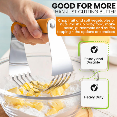 Spring Chef: mango ergonomico ofrece un agarre seguro para hornear por más tiempo.