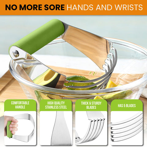 Spring Chef corte de mantequilla fria en masa verde para textura uniforme