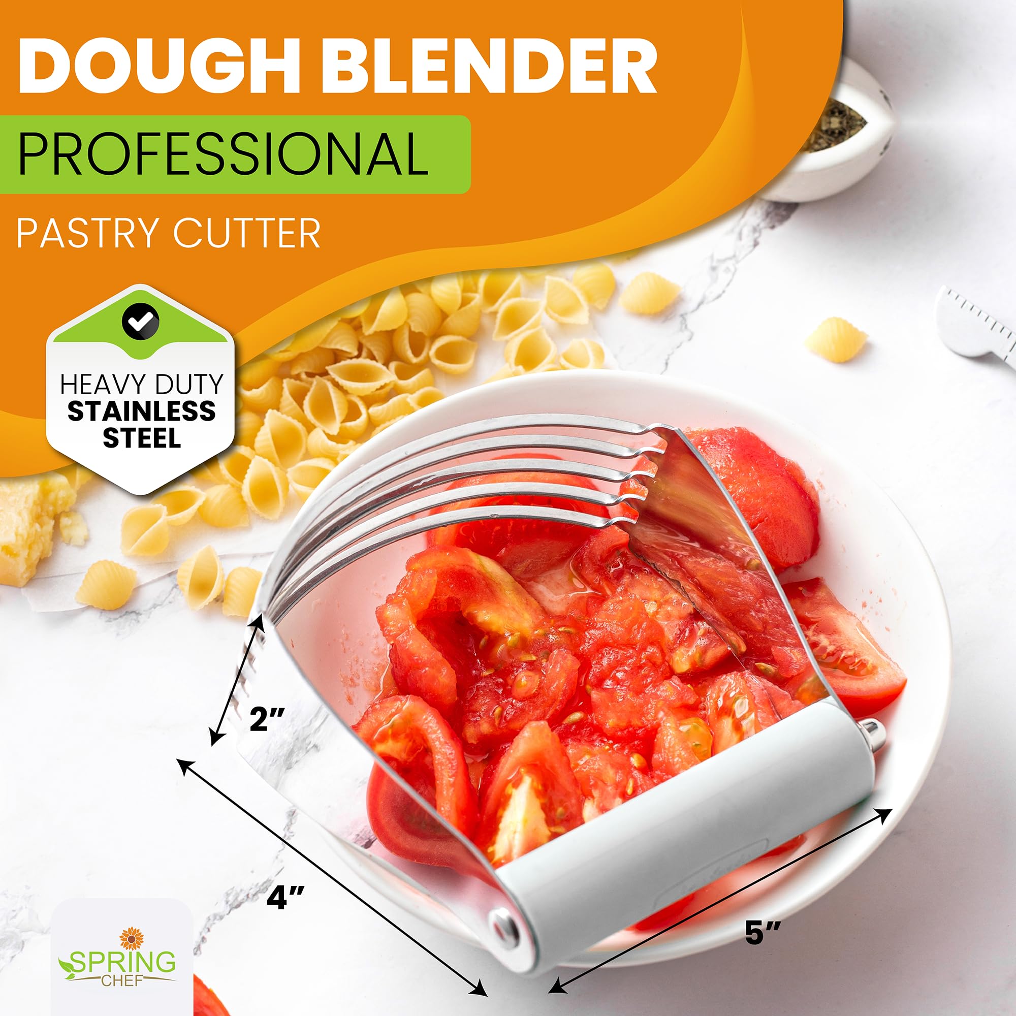 Spring Chef: mango ergonómico suave para mayor comodidad al mezclar masa.