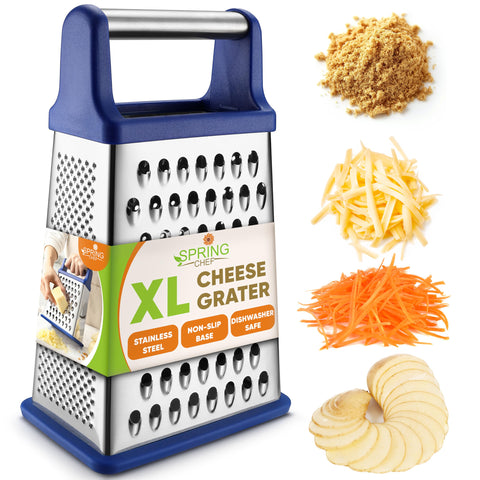 Spring Chef rallador parmesano XL con cuatro caras para rallado fino.