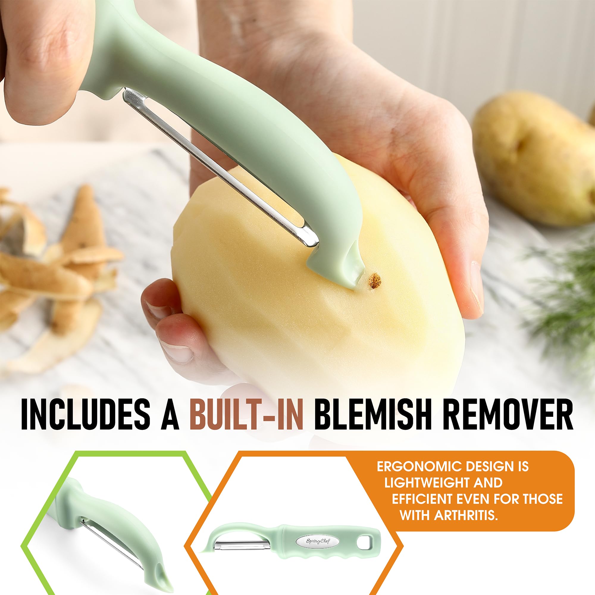 Spring Chef Pelador Tecnología deslizamiento suave para pelado fluido