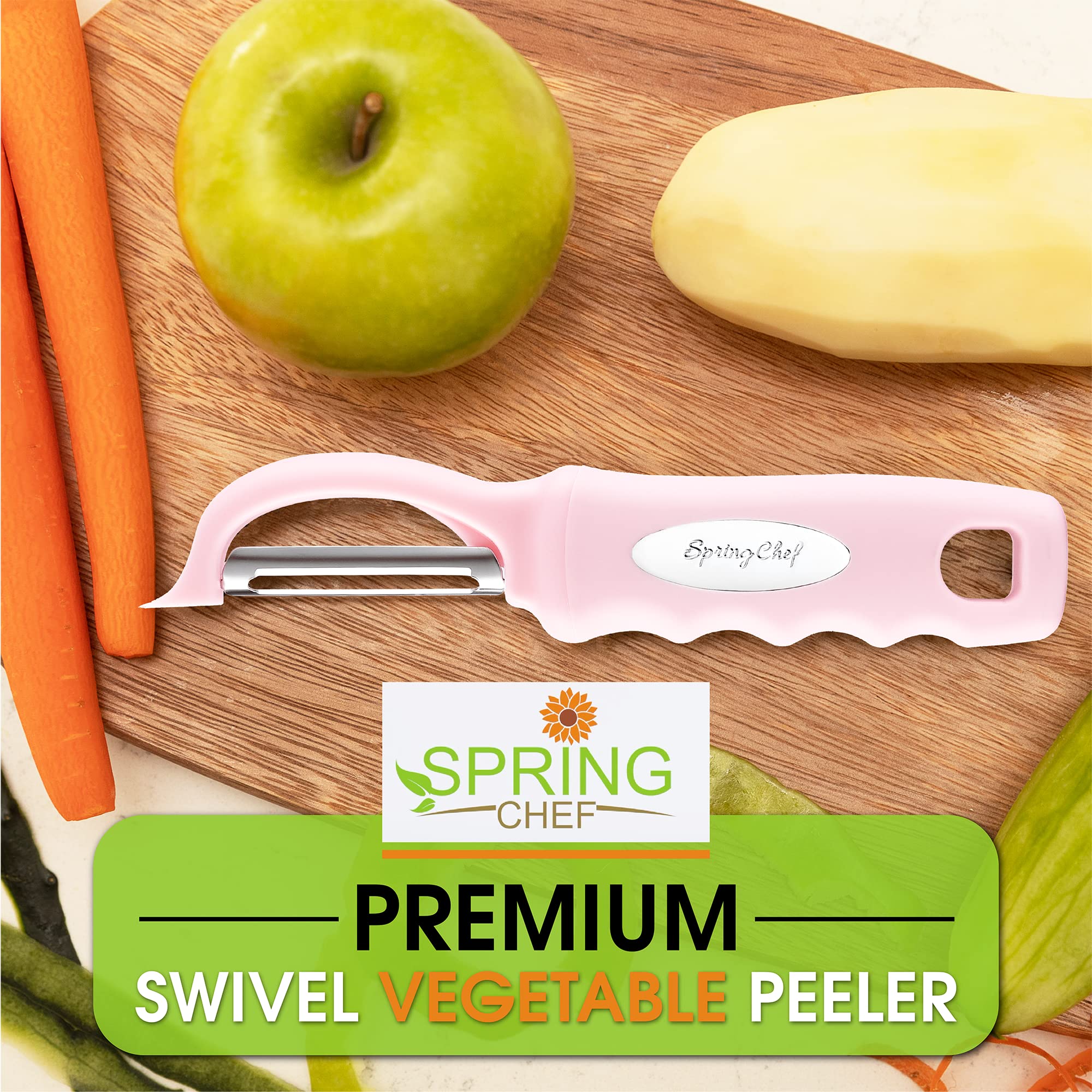 Spring Chef mango ergonómico con agar antideslizante, uso ambidiestro.