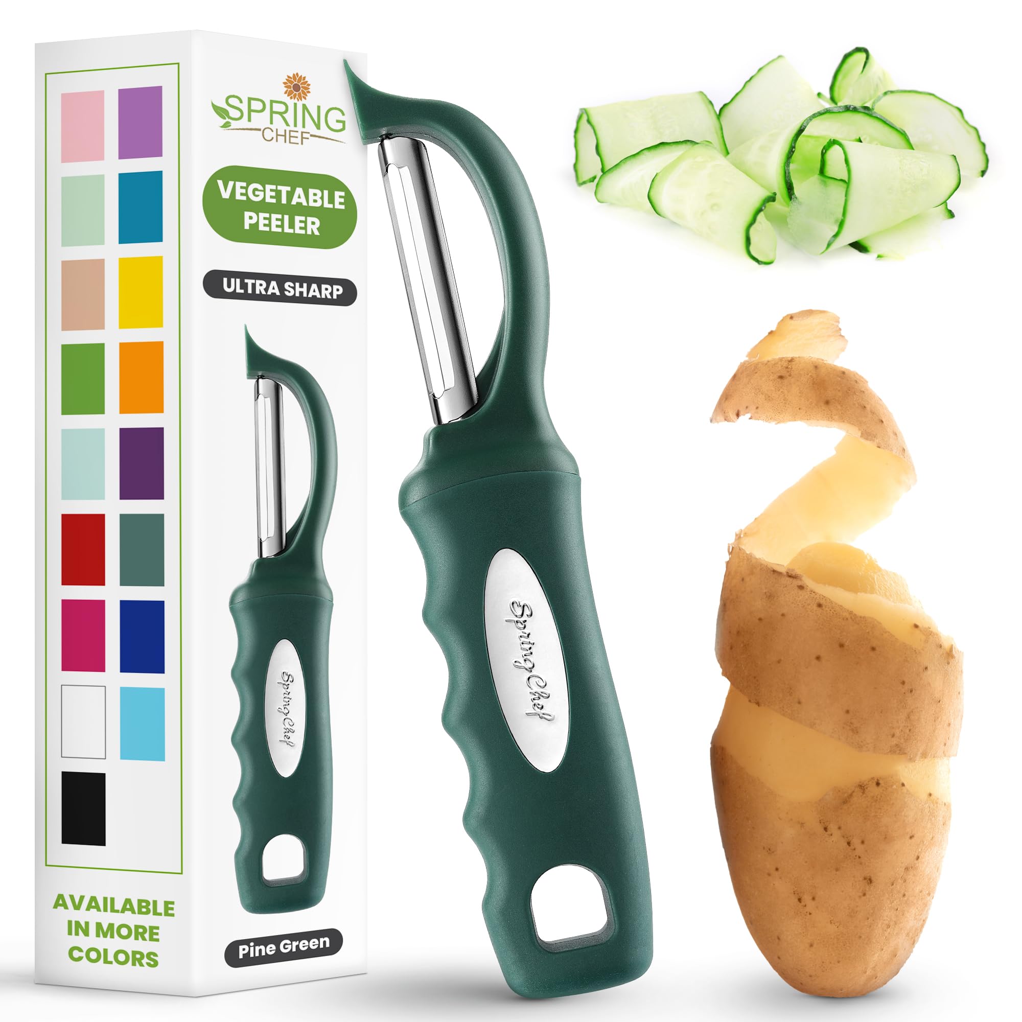 Spring Chef Pelador Verduras Rotativo para pelado rapido y uniforme