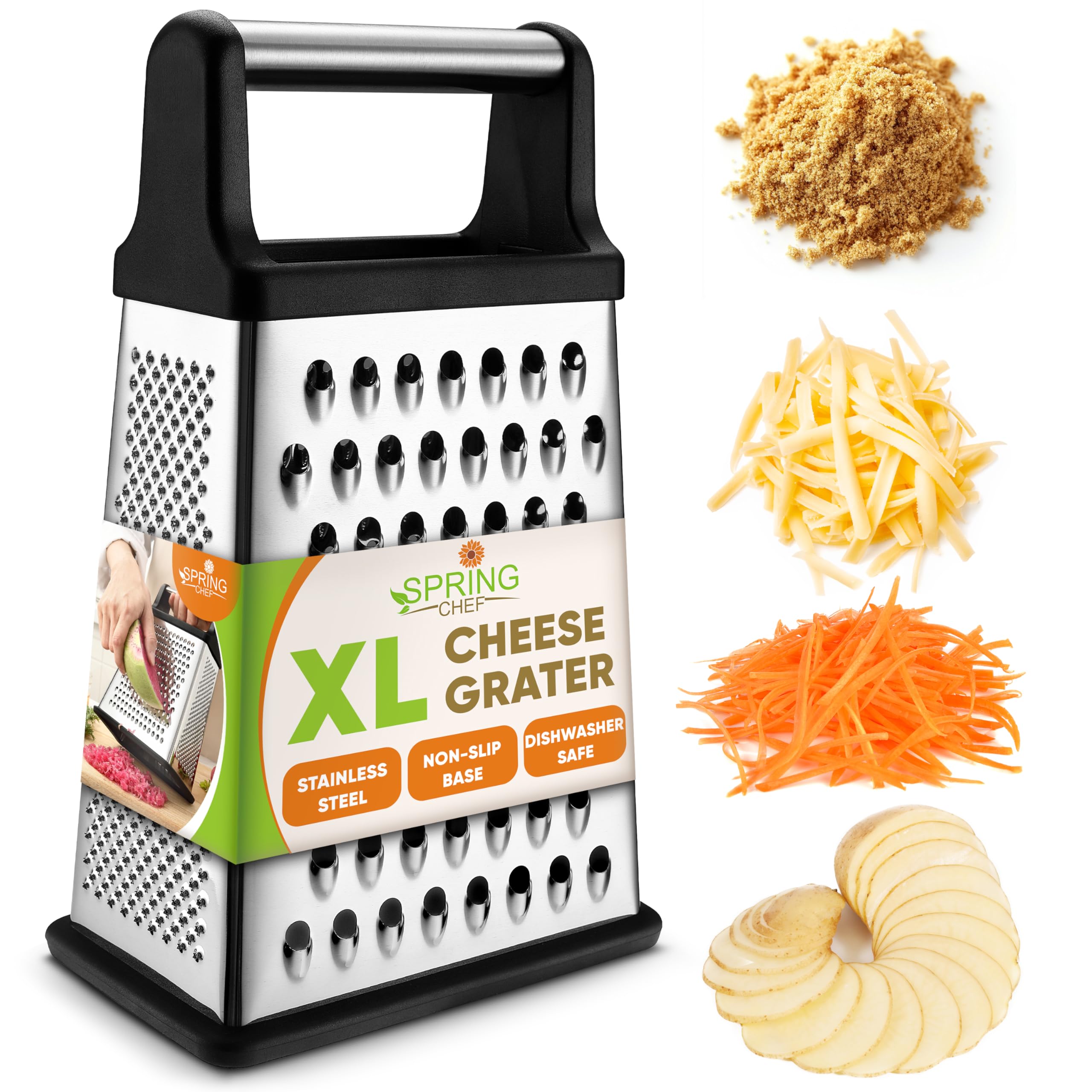 Spring Chef Pro rallador de queso parmesano para rebanado uniforme
