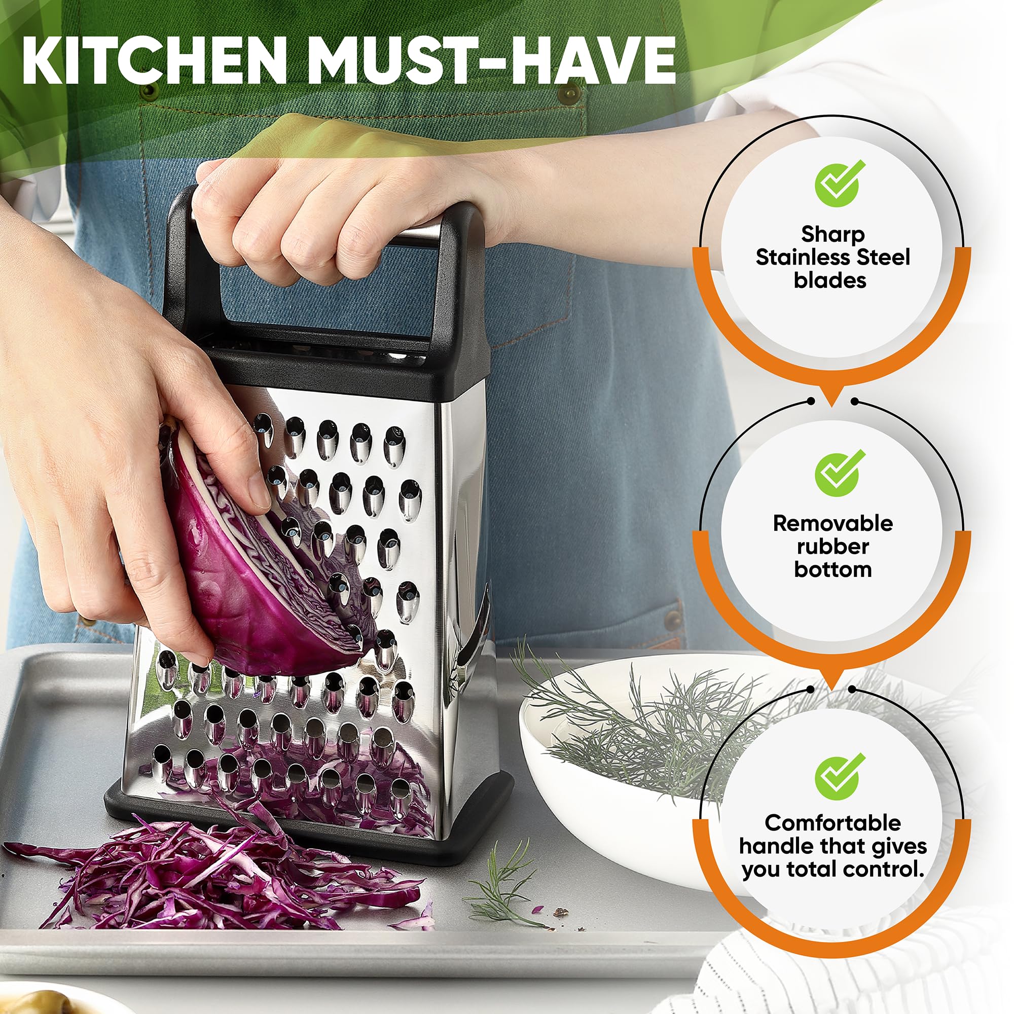 Spring Chef Pro rallador de cítricos para rallado aromático