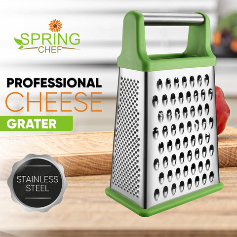 Spring Chef rallador acero inoxidable con mango, diseño ergonómico para mayor control