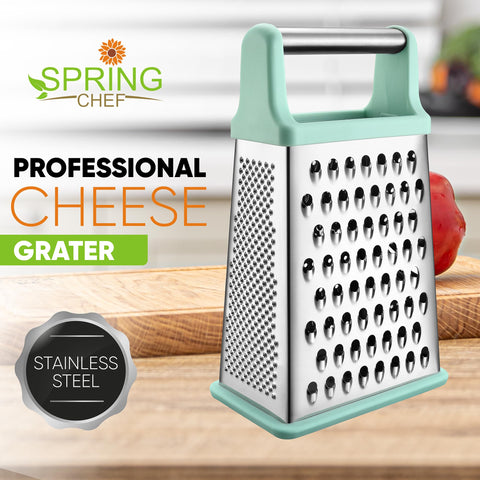 Rallador Spring Chef de caja con cuatro caras para distintas texturas.