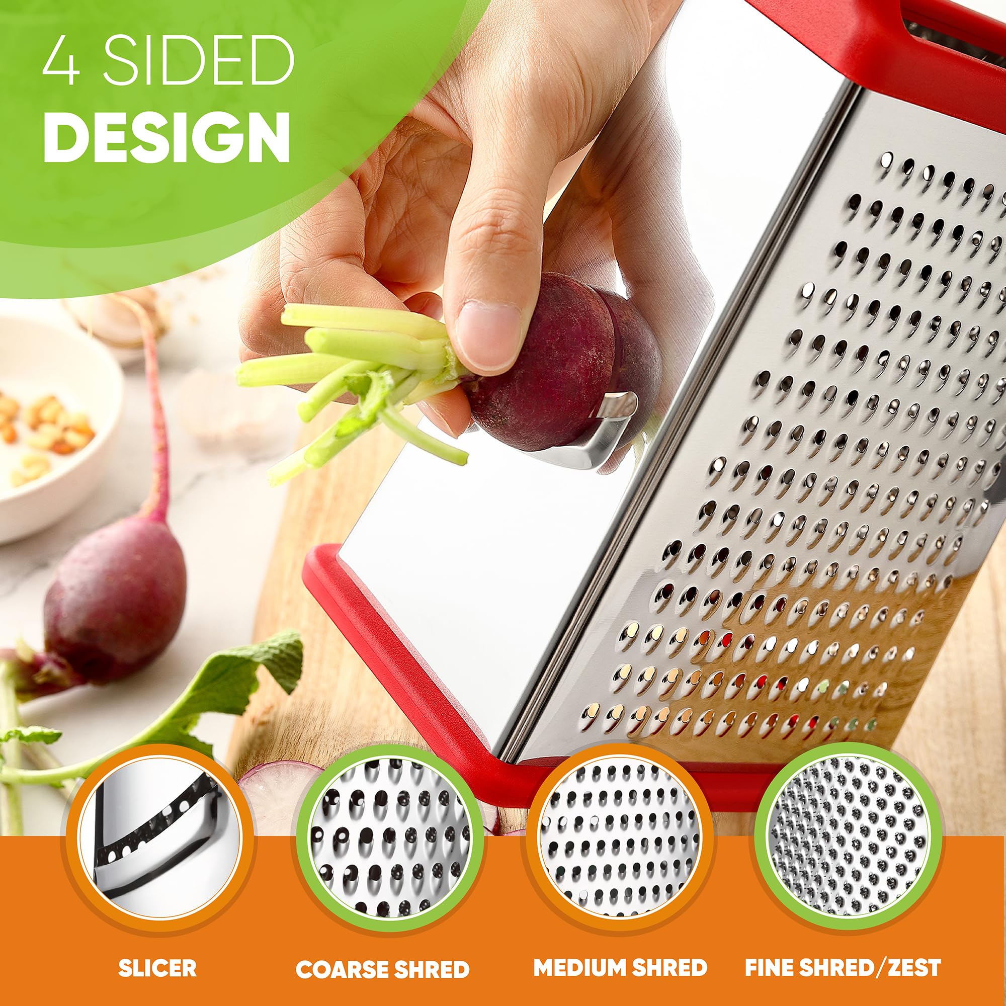 Spring Chef rallador jengibre rallado xl: ideal para hierbas y aromáticos.