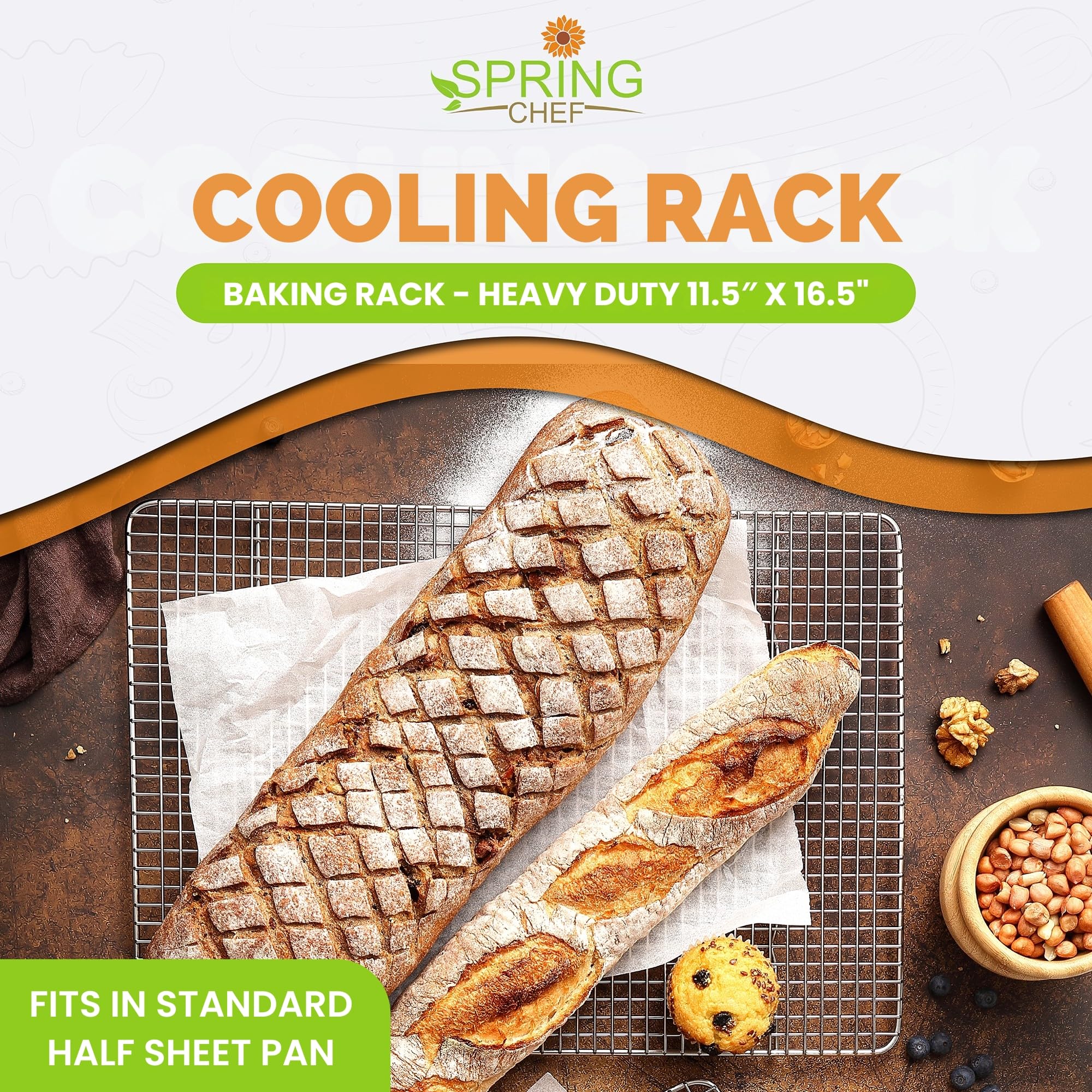 Spring Chef rejilla horneado 575 °F para asar y crujir