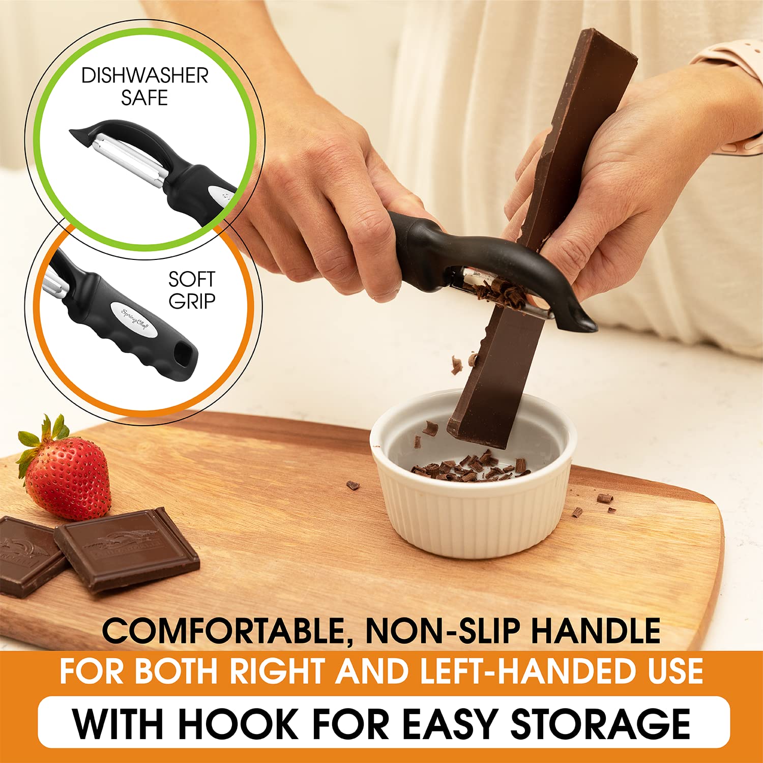 Spring Chef conjunto de dos peladores ergonómicos para la cocina