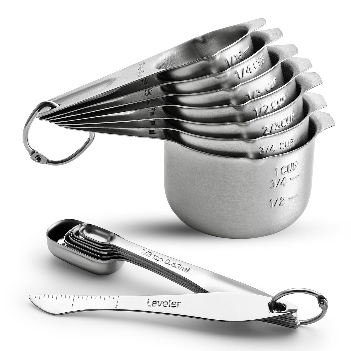 Spring Chef tazas medidoras en acero inoxidable para medir con precisión en la cocina