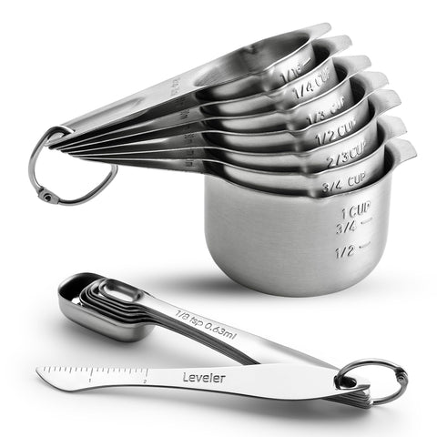 Spring Chef tazas medidoras en acero inoxidable para medir con precisión en la cocina