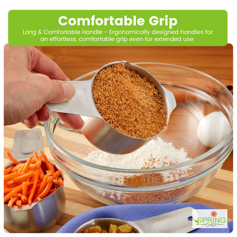 Spring Chef tazas apilables con anillo, almacenamiento ordenado.