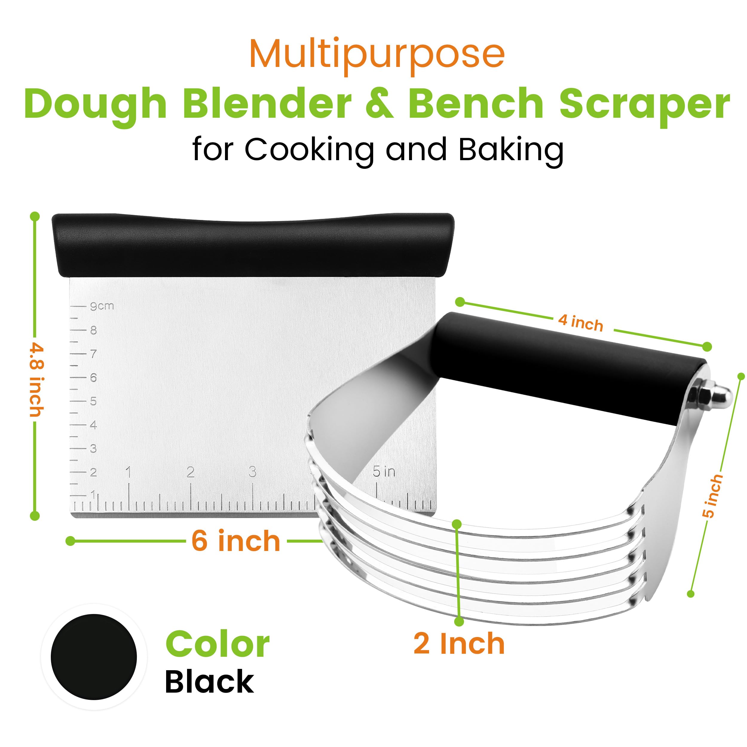 Spring Chef Usos multipropósito para mezclar, cortar y transferir masa.