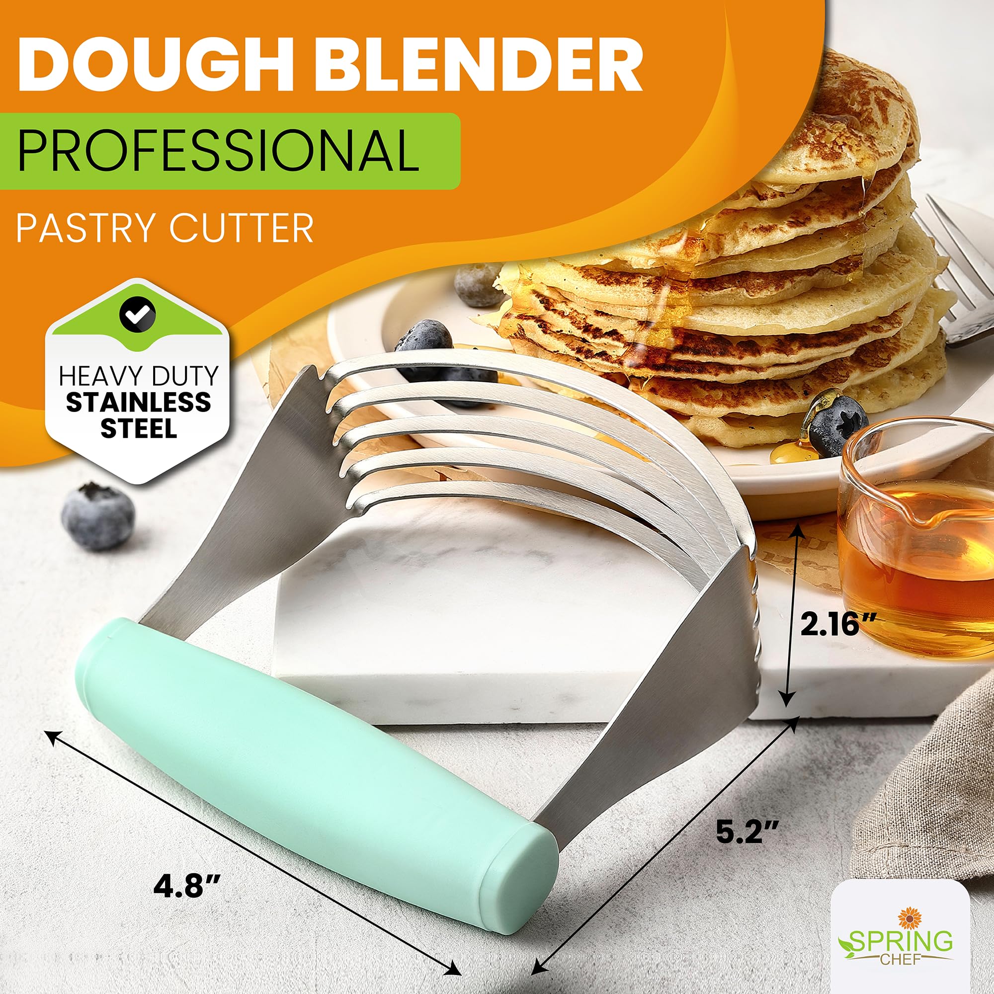 Cuchillas de acero inoxidable del Spring Chef XL para cortar mantequilla fría