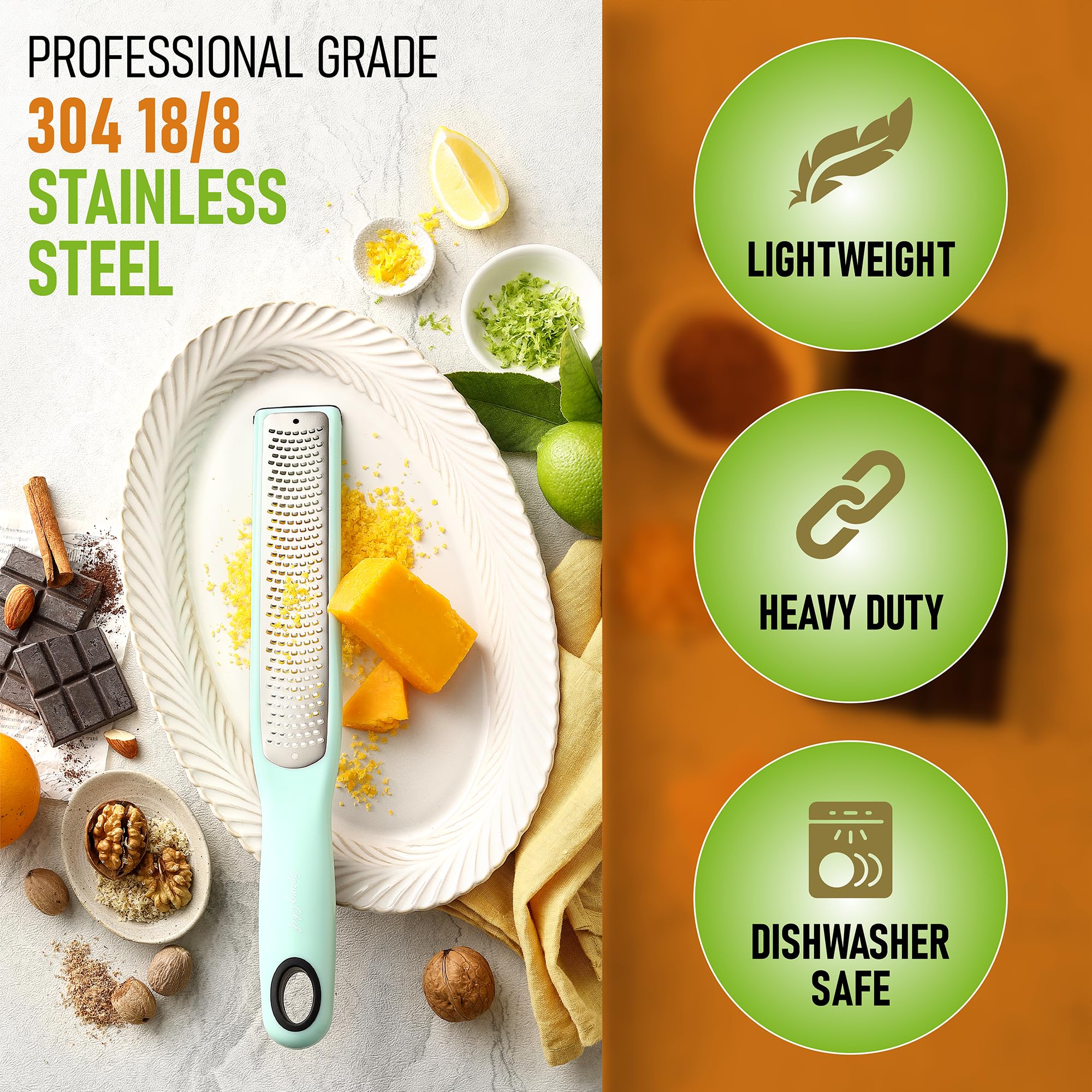 Spring Chef zester naranja: añade aroma brillante a ensaladas y postres.