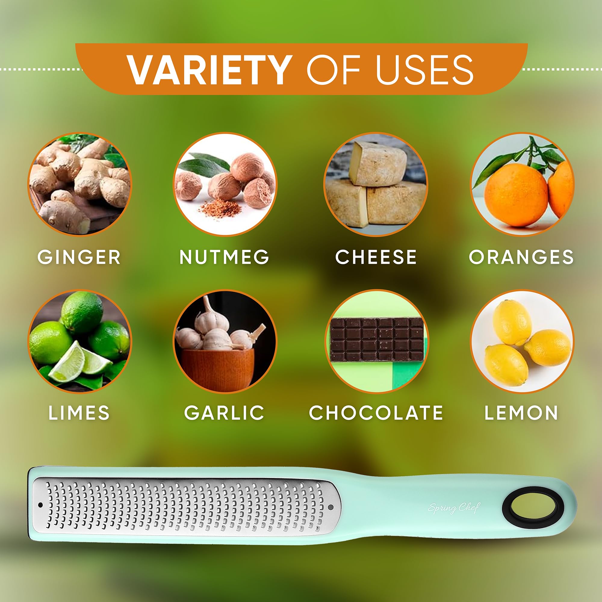 Spring Chef zester nuez moscada: especias finamente ralladas para repostería.