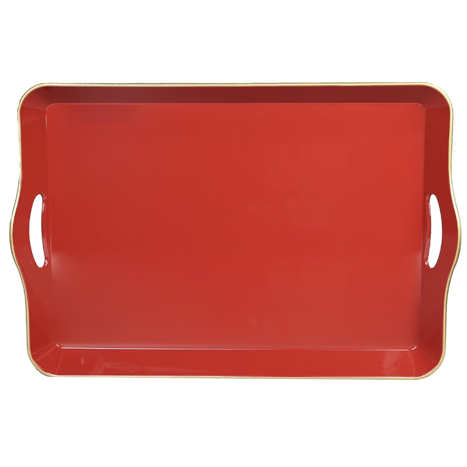 Bandeja decorativa roja Spsyrine, ideal para servir en la mesa del salón