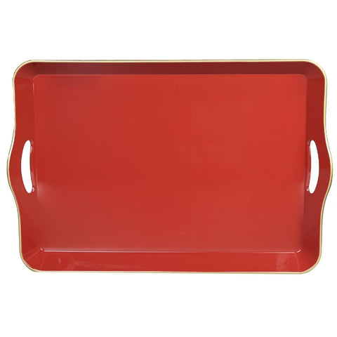 Bandeja decorativa roja Spsyrine, ideal para servir en la mesa del salón