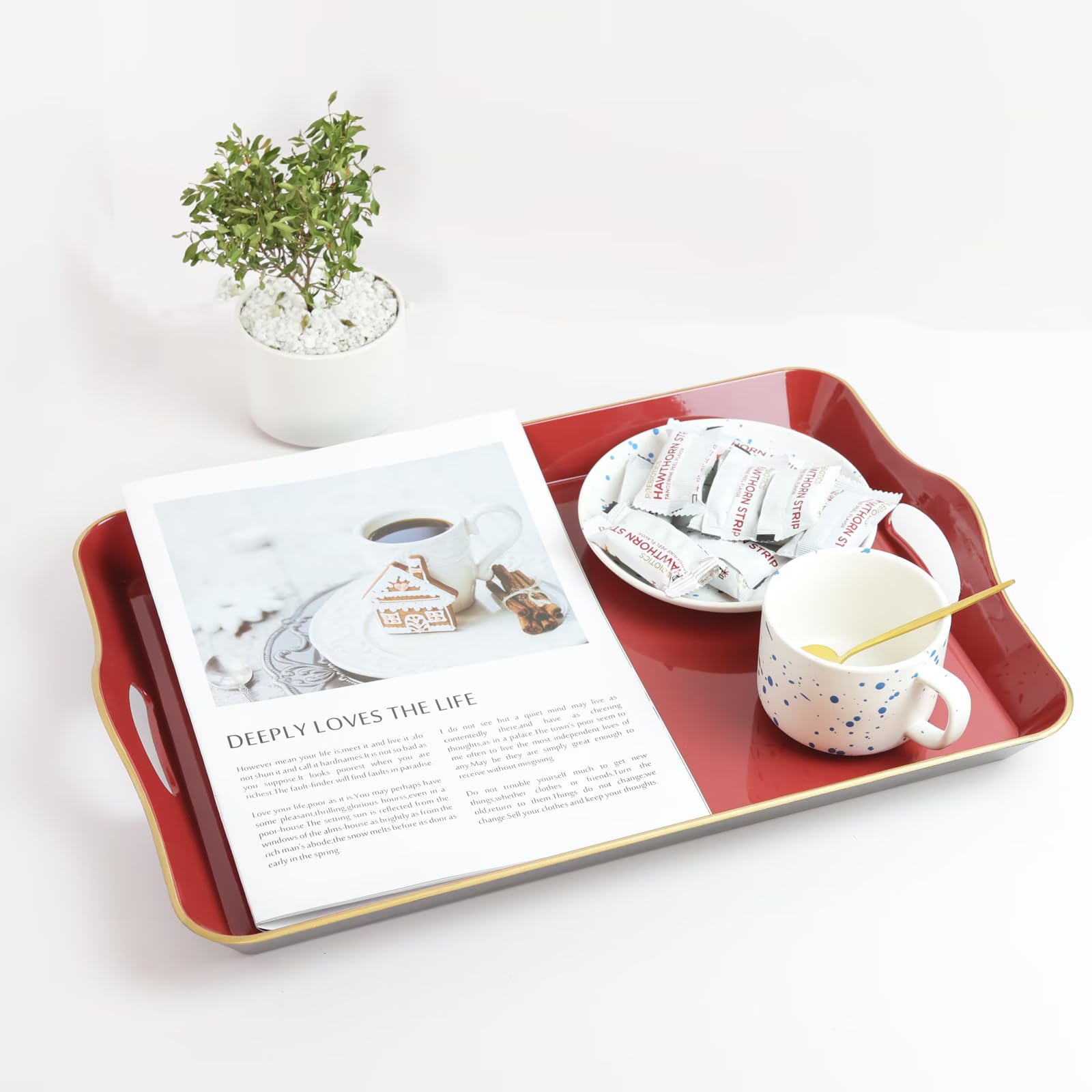 Bandeja multipropósito Spsyrine para salón, cómoda para té y snacks