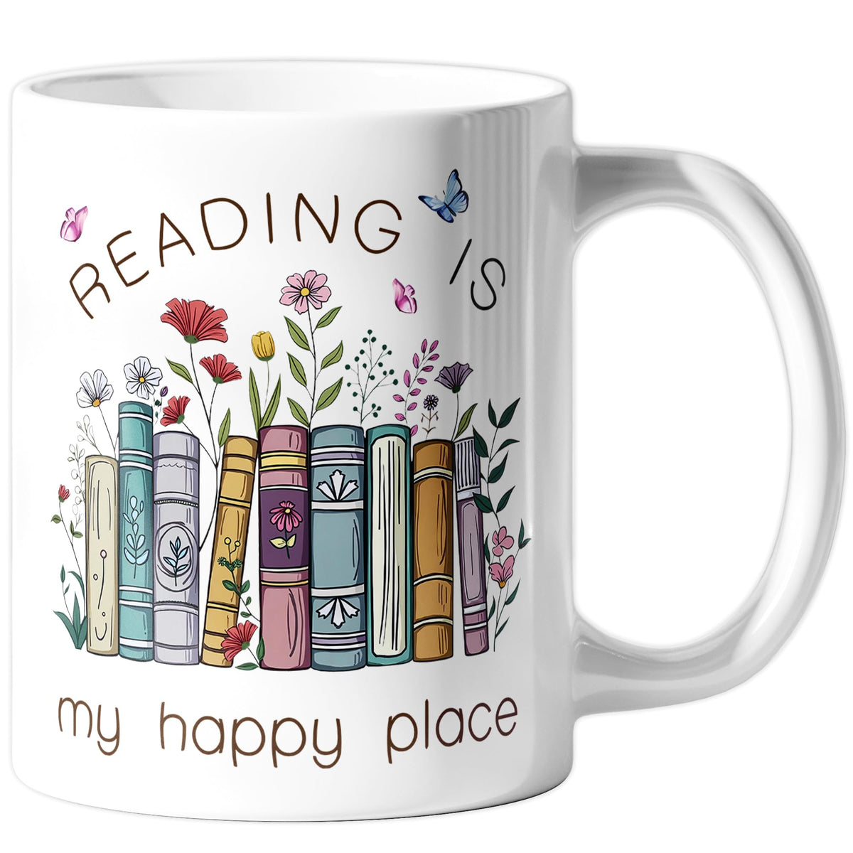 Taza Spwasplo Libros en flor, ideal para iniciar la lectura con café