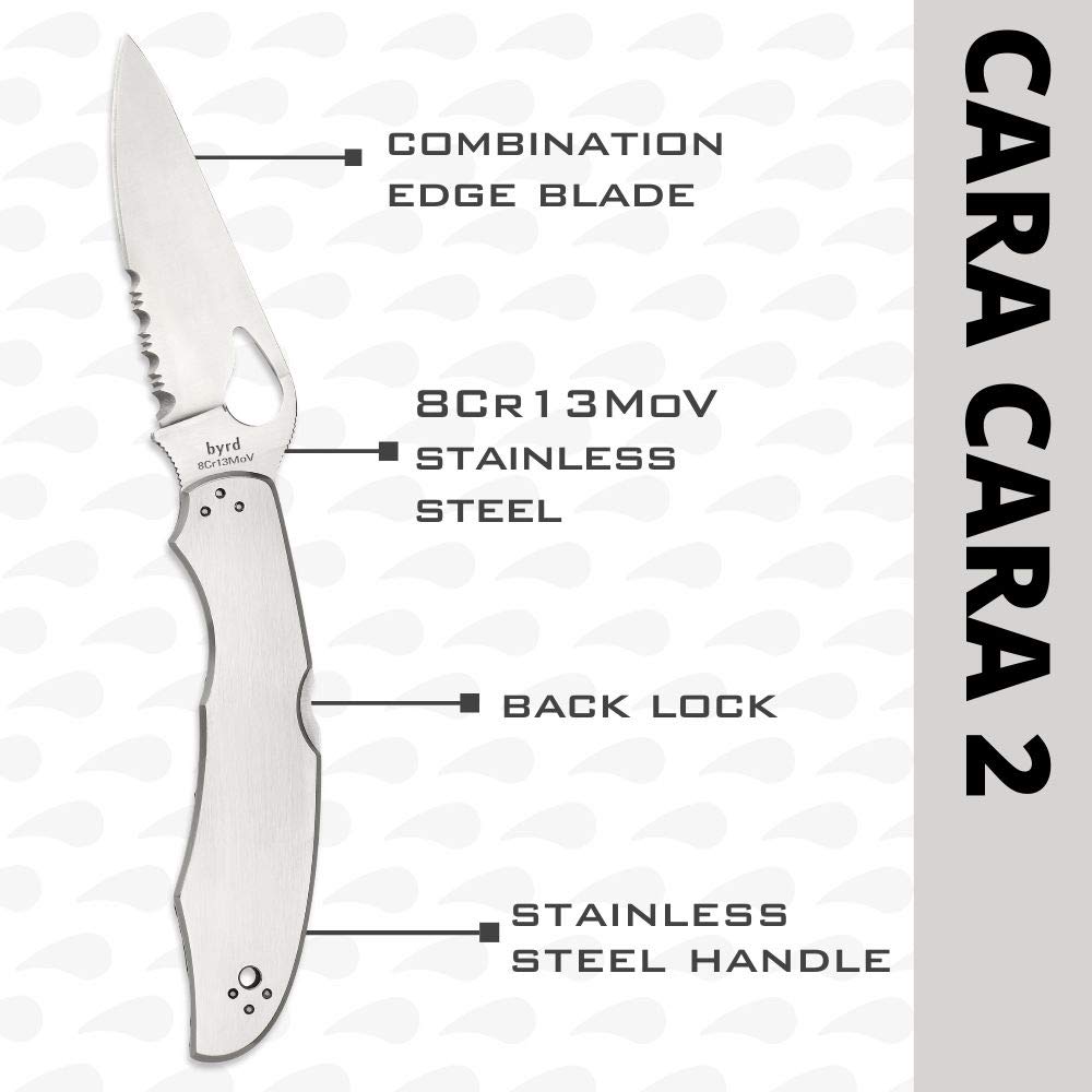 Spyderco Byrd Cara Cara 2: sistema de bloqueo seguro para mayor seguridad.