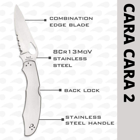 Spyderco Byrd Cara Cara 2: sistema de bloqueo seguro para mayor seguridad.