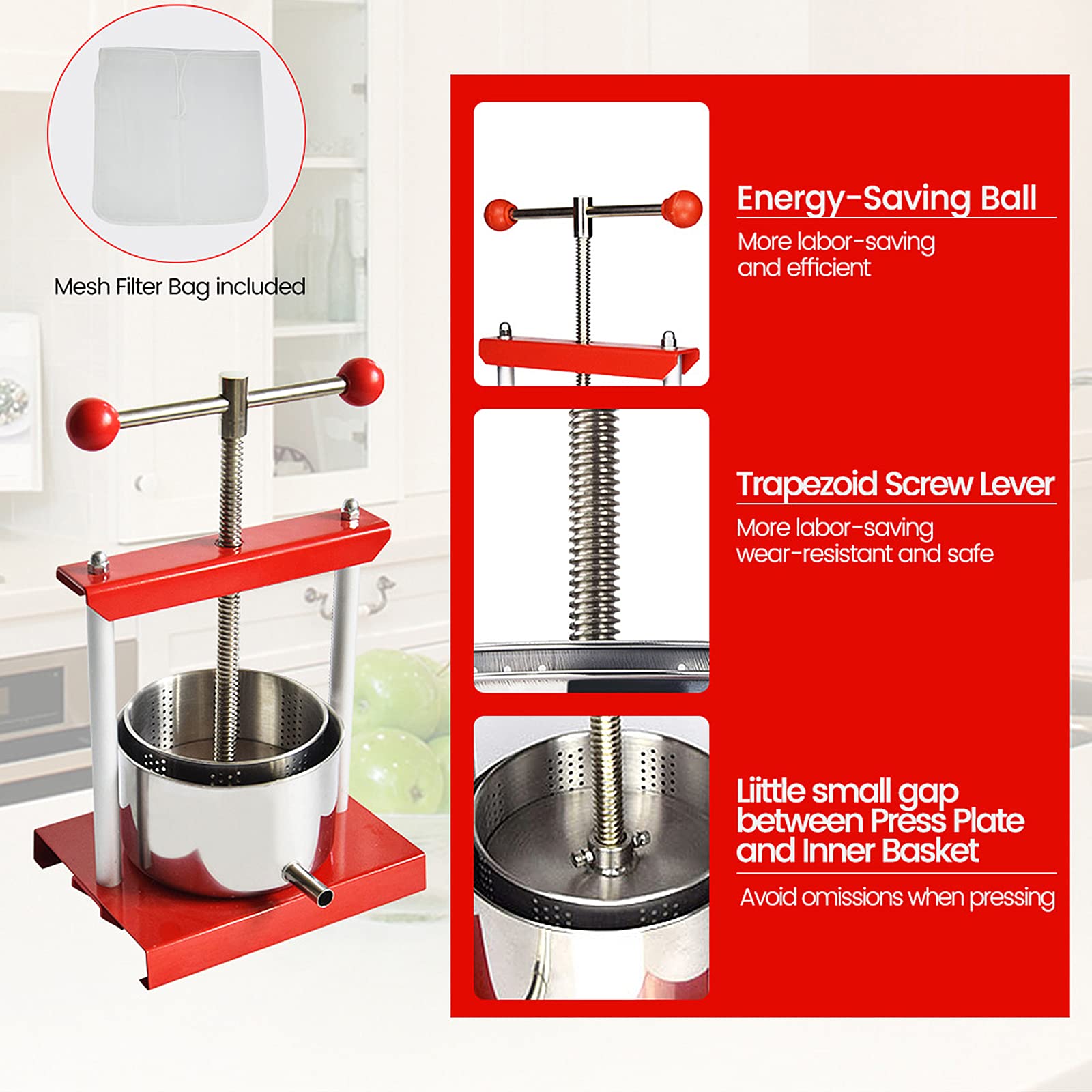 Capacidad de 2 L para lotes grandes de jugo con SQUEEZE master.