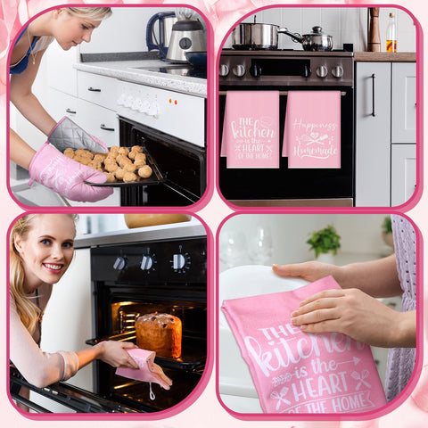 Sratte juego de cocina rosa, conjunto decorativo y práctico para la encimera.