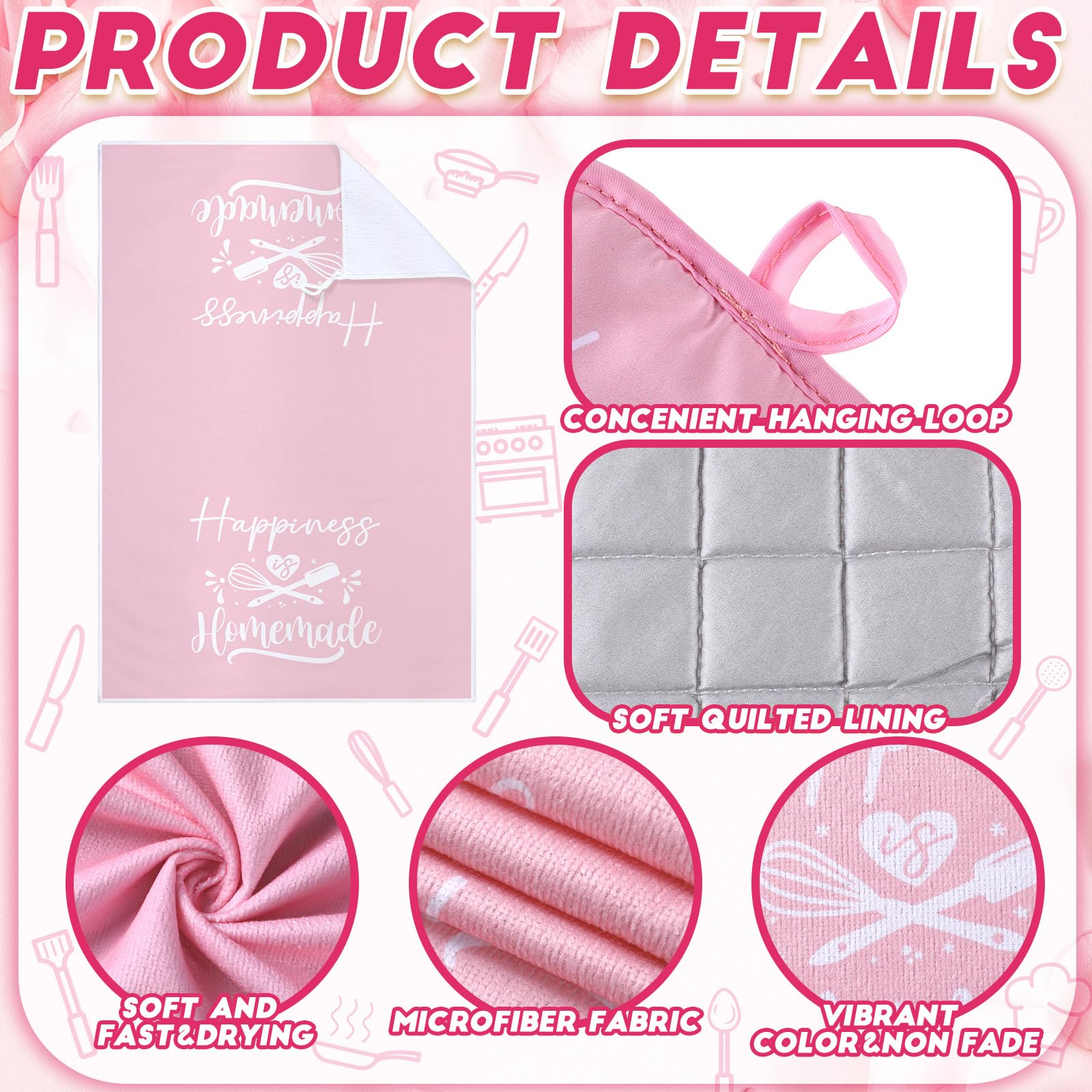 Sratte kit cocina rosa, tamaño conveniente para uso diario.