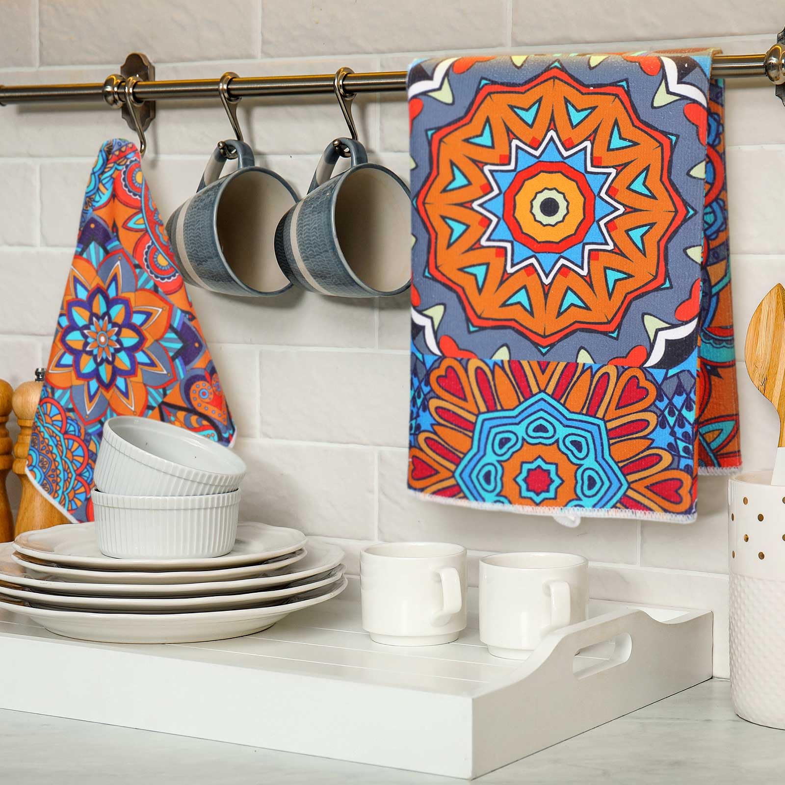 Toallas cocina mandala Sratte: ideal como regalo práctico y decorativo.