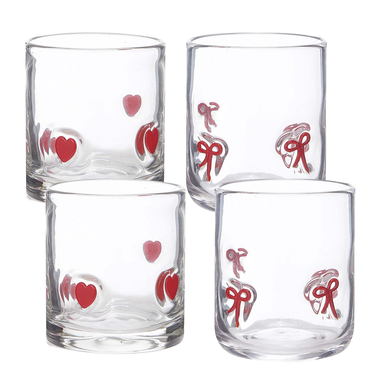 SRCVYLT vasos con corazón y lazo, ideal para brindis románticos en pareja.
