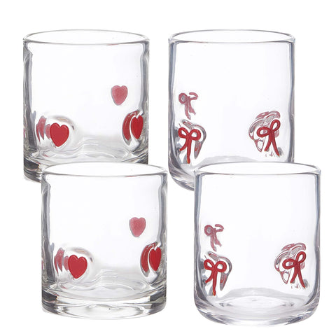 SRCVYLT vasos con corazón y lazo, ideal para brindis románticos en pareja.