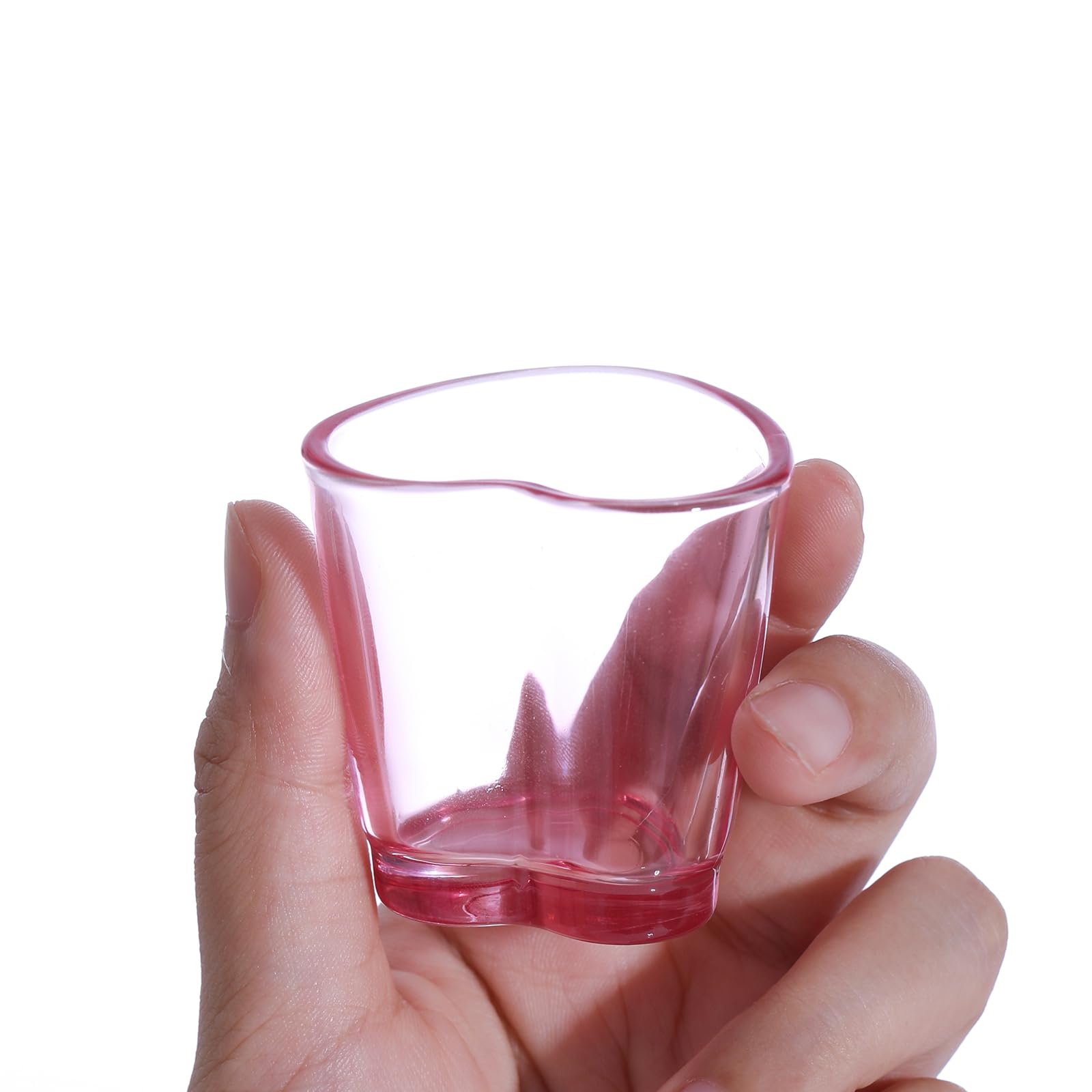 Conjunto de 6 vasos en forma de corazón, Srgeilzati, perfecto para degustaciones en casa.