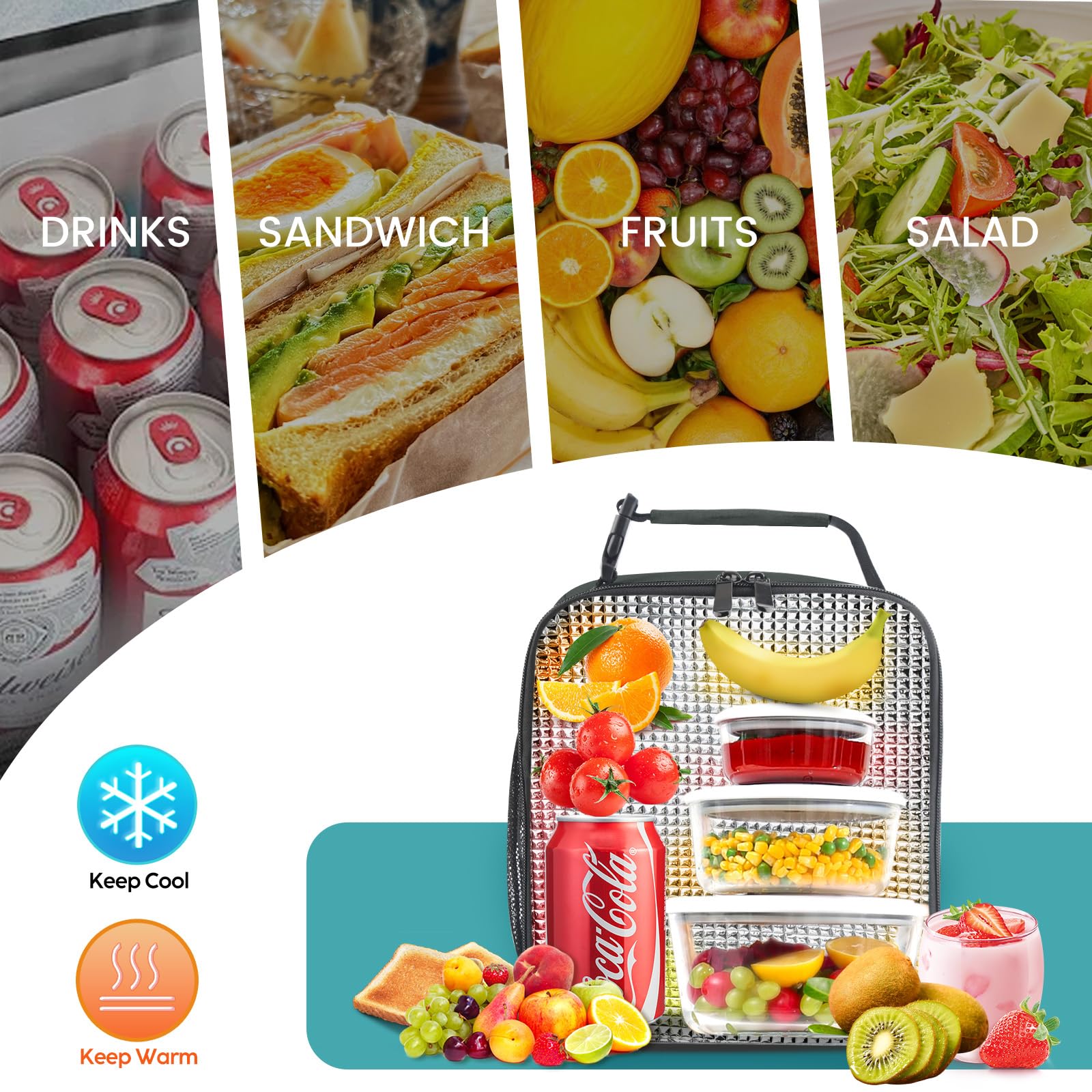 SRISE bolsa ideal para oficina o picnic con diseño compacto.