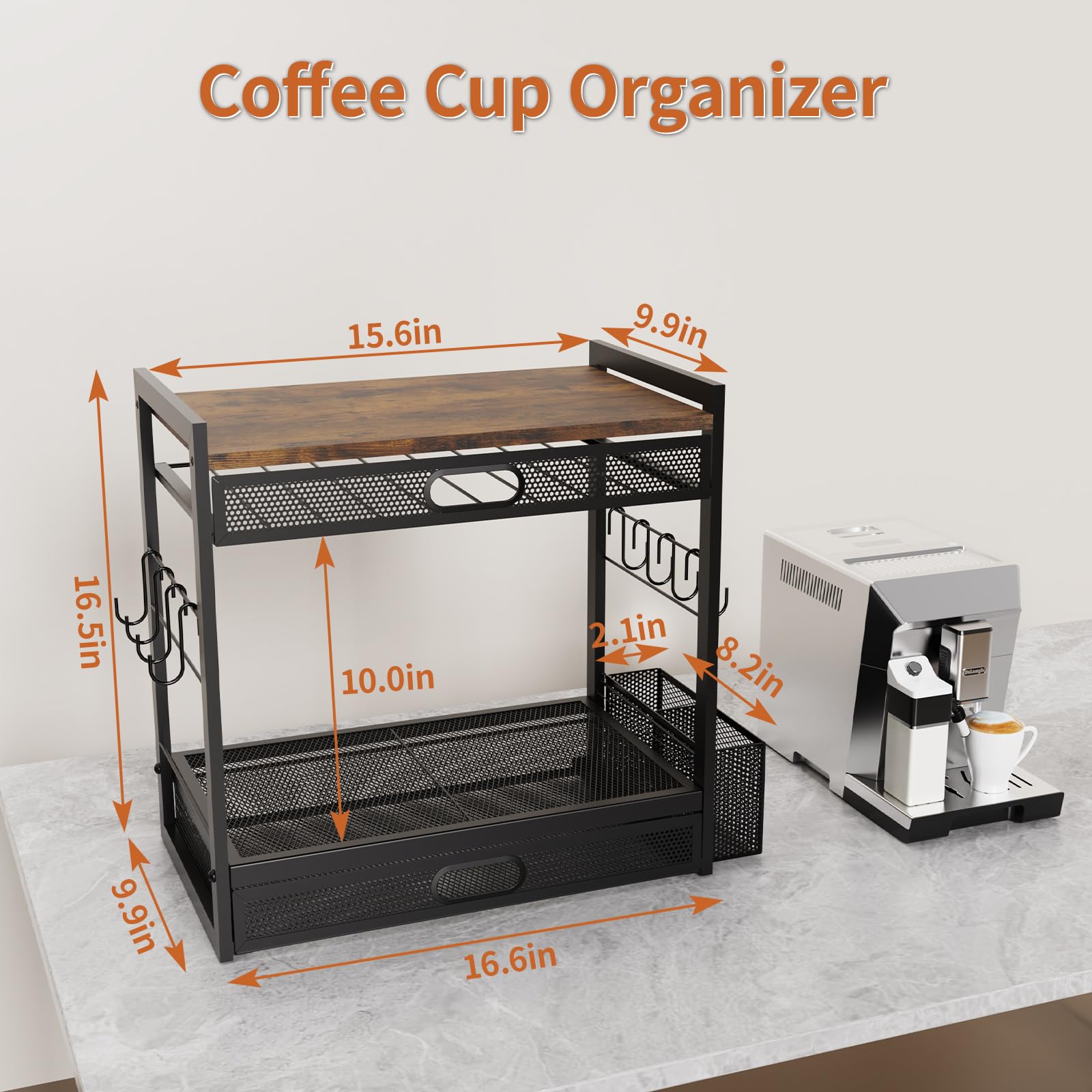 SRJZMLY Cajón deslizable para cápsulas de café, ideal para sabores variados.
