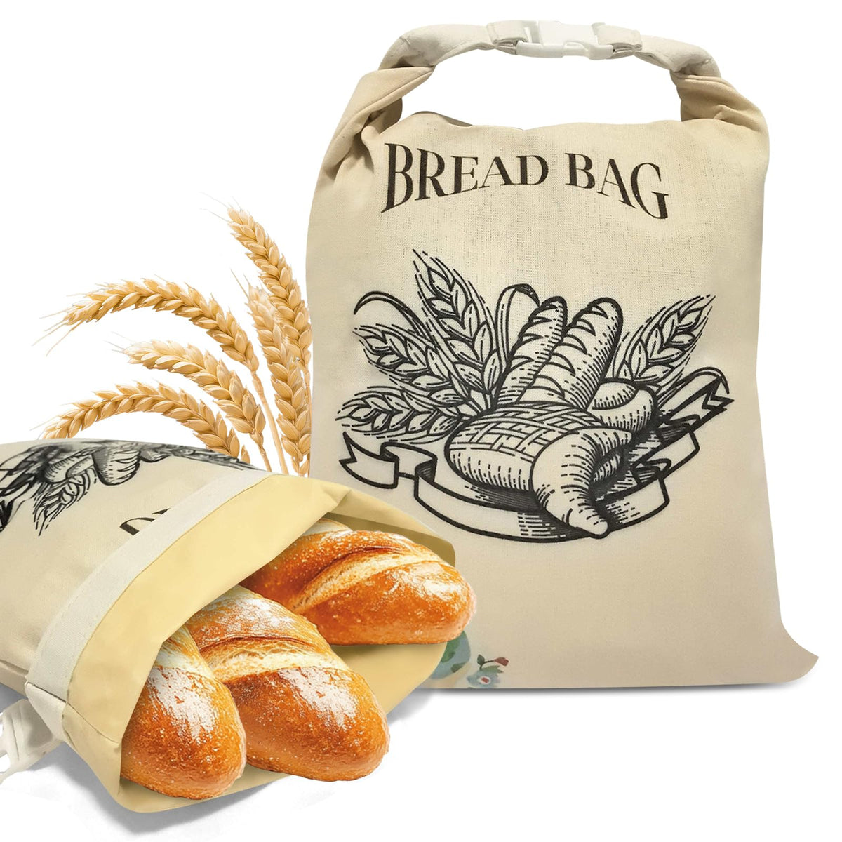 SRLEDL bolsas de pan de lino grandes con cera de abejas para frescura