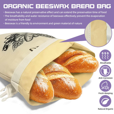 SRLEDL bolsas de pan de lino respirables para pan casero fresco