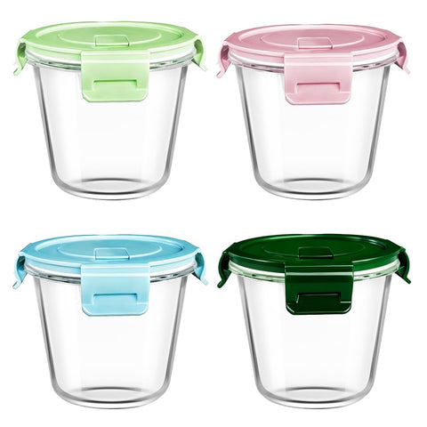 S.ROKE TTAN envases de vidrio redondo 23oz con tapas herméticas para sopas.