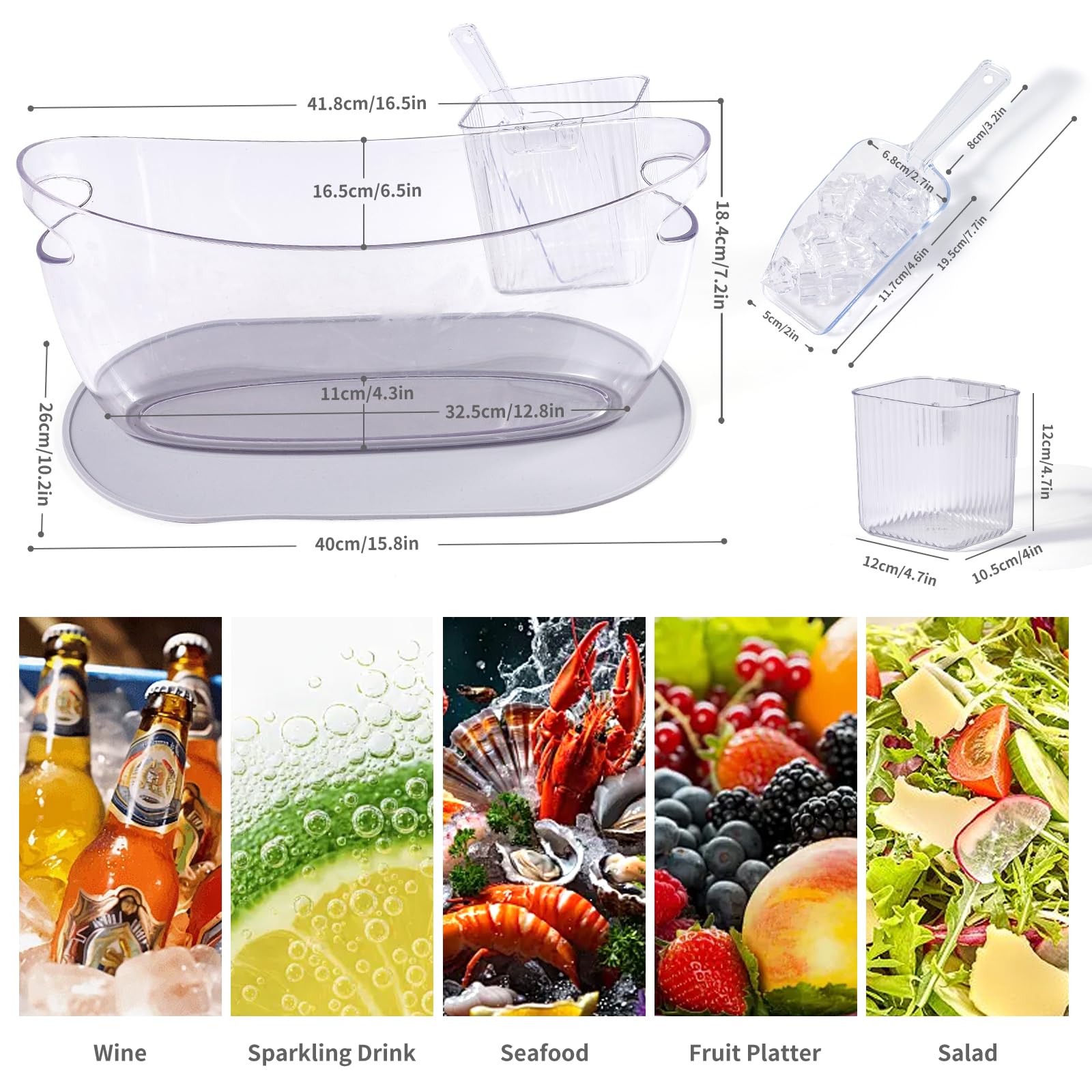 SRRUI 5,5L cubo para enfriar varias botellas en fiestas.