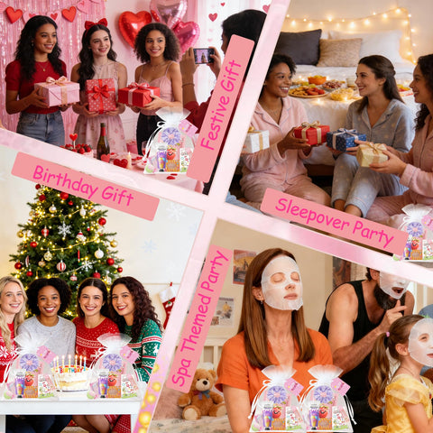 SSGP chicas en pijamada usando mascarillas, ambiente relajado y social
