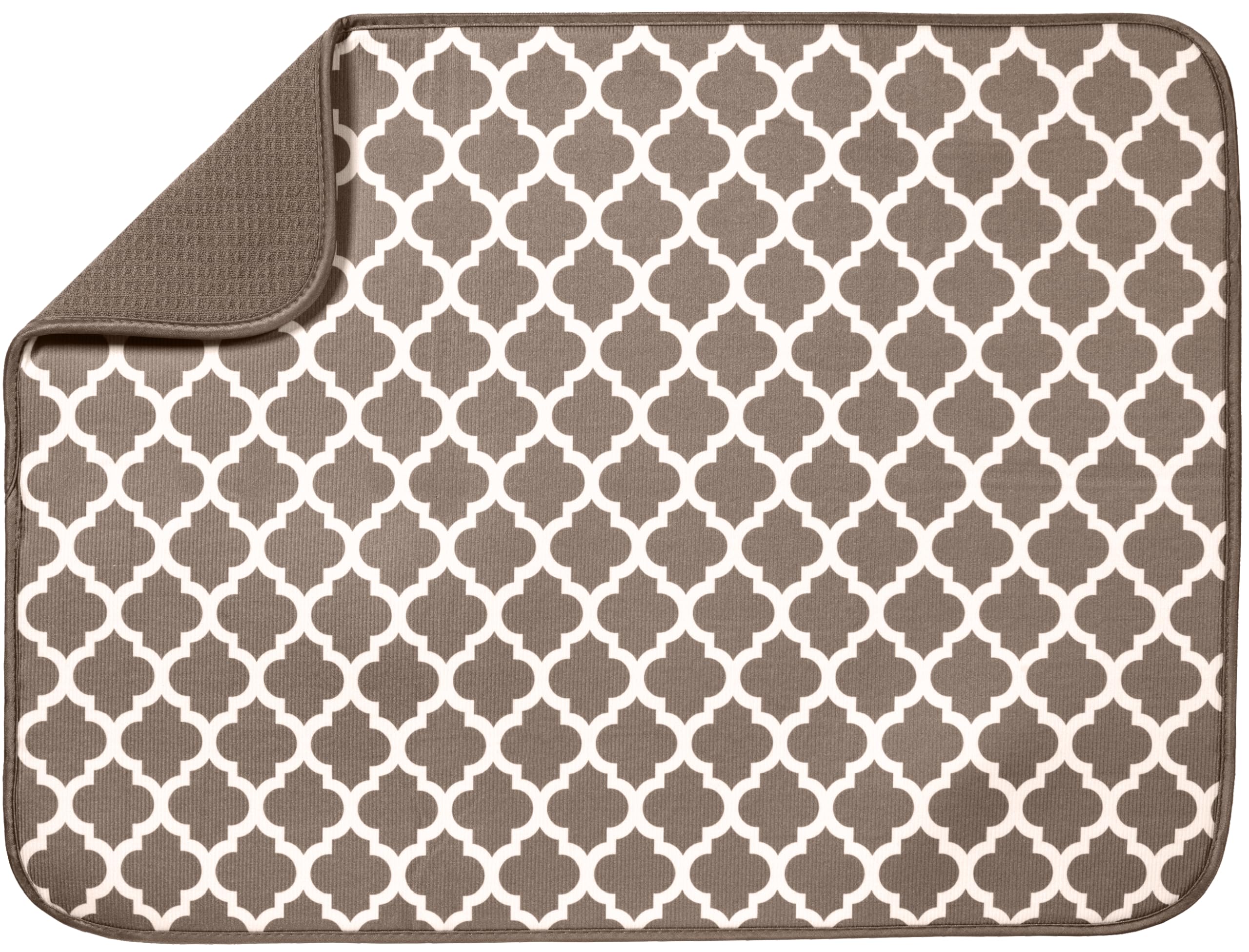 S&T INC. Alfombra XL taupe enrejado para encimera seca.