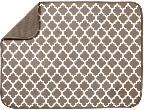 S&T INC. Alfombra XL taupe enrejado para encimera seca.