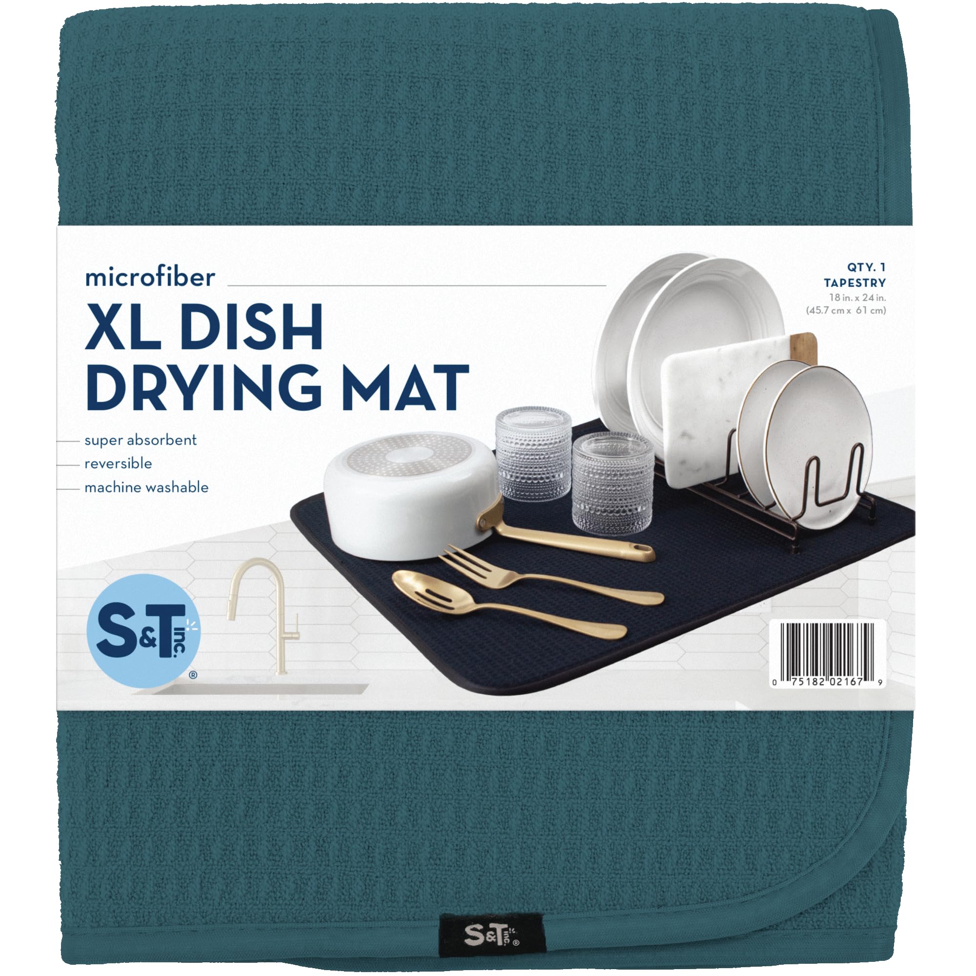 Diseño azul tapiz de la alfombrilla S&T INC. XL para cocinas modernas.