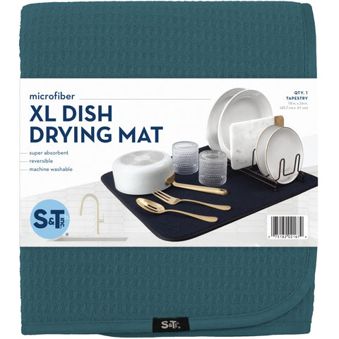 Diseño azul tapiz de la alfombrilla S&T INC. XL para cocinas modernas.