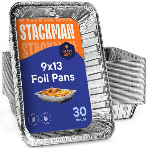Stack Man bandejas aluminio 9x13 desechables para cocinar y servir