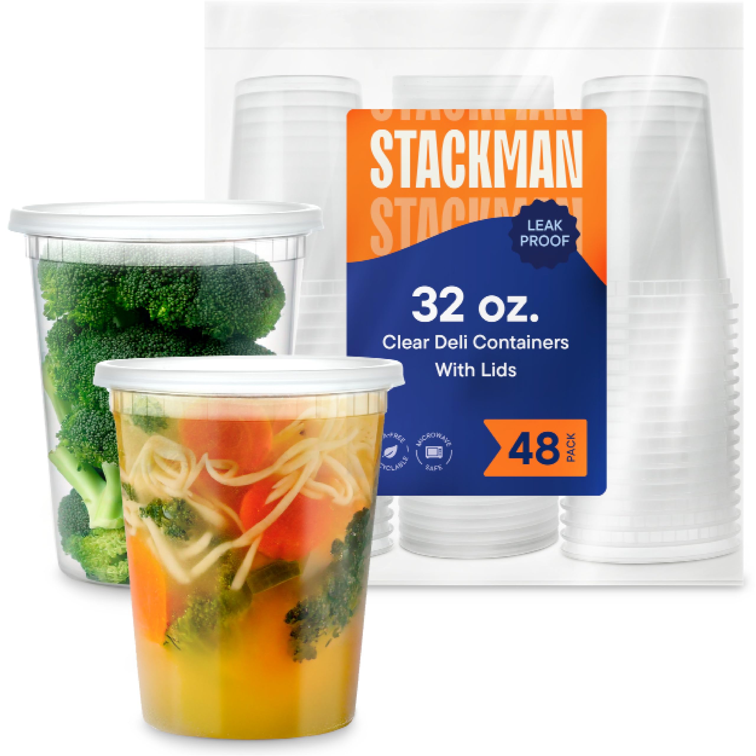 Stack Man contenedores de sopa con tapa hermética para frescura duradera