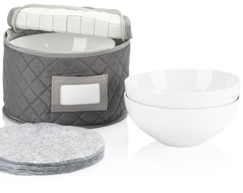 Caja Stack Store Plus More para platos postre, vista frontal, protege contra golpes.