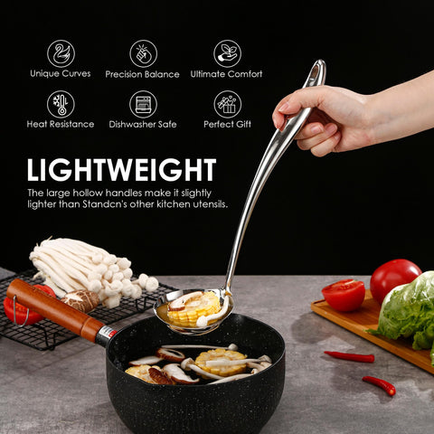 Standcn espátula 304, diseño resistente para cocinar y voltear.